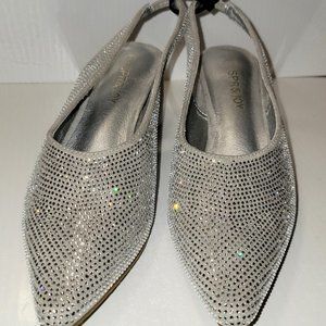 SPR & Joy Women's Rhinestone Embellished Pointed Toe Slingback Prom Pumps Size 7